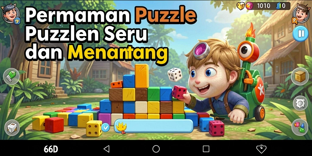 Tampilan gameplay 66D yang menarik dan penuh warna pada puzzle.