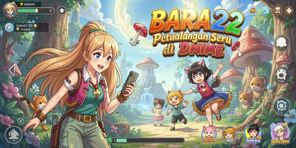 Screenshot gameplay BARA22 menampilkan aksi karakter anime yang dinamis.