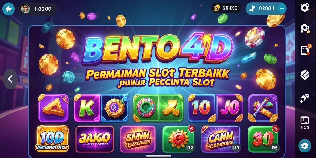 Tampilan gameplay BENTO4D yang memukau dengan berbagai tema Slot.