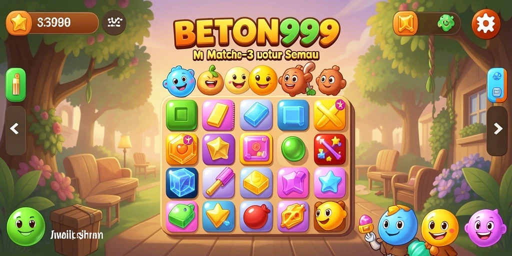 Screenshot gameplay <strong>BETON999</strong> menunjukkan keseruan mencocokkan objek.