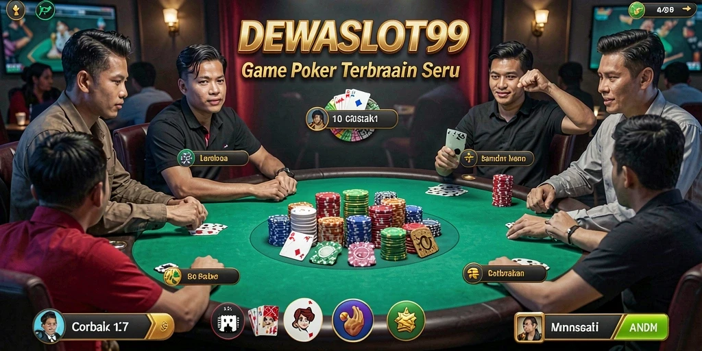 Tampilan gameplay DEWASLOT99 yang mengasyikkan saat bermain poker.