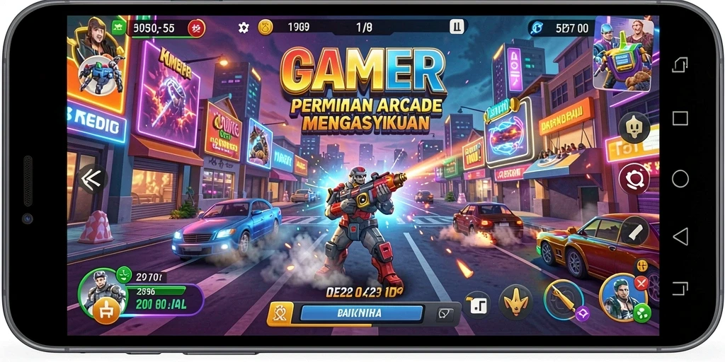 Tampilan gameplay GAMERP yang penuh warna dan menarik.