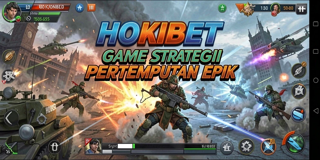 Tampilan gameplay HOKIBET dengan pertempuran strategis yang mendebarkan.