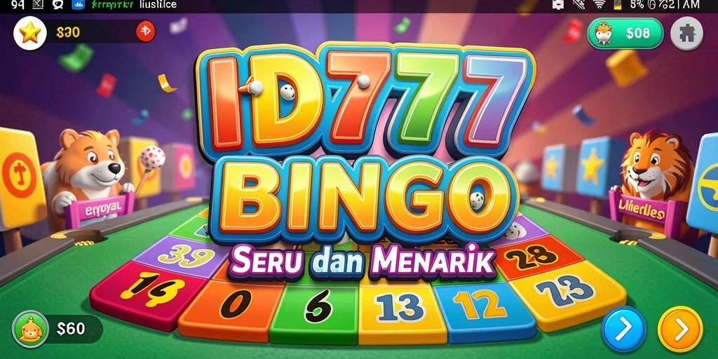 Screenshot gameplay ID777 menampilkan suasana permainan Bingo yang ceria.