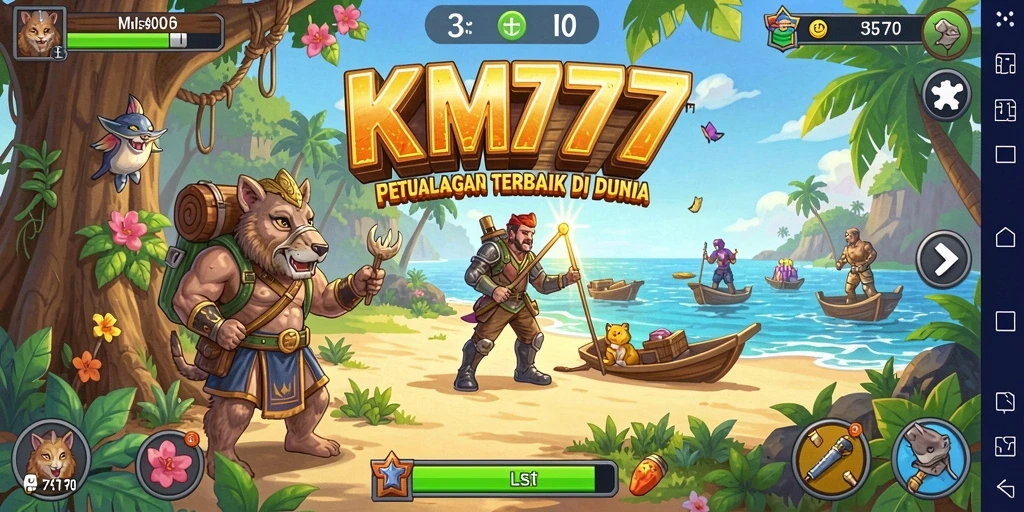 Screenshot utama KM777 menunjukkan gameplay Idle yang menarik dan interaktif.