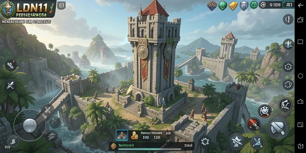 Screenshot gameplay menara pertahanan di LDN11 yang mendebarkan.