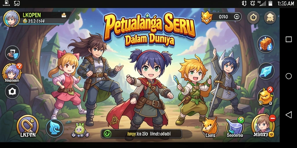Tangkapan layar LKOPEN menampilkan pertarungan epik penuh warna di dunia Anime.