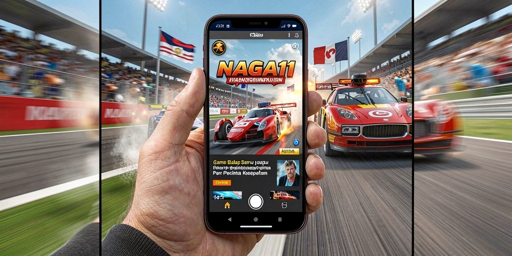 Screenshot gameplay NAGA11 menampilkan balapan yang intens dan mendebarkan.