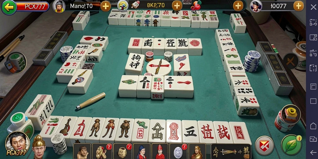 Tampilan gameplay seru di PCX777, permainan Mahjong yang menantang.