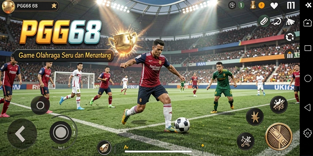 Tampilan gameplay PGG68 yang menampilkan aksi olahraga yang menegangkan.