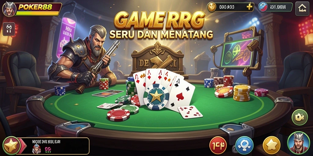 Screenshot utama POKER88 menampilkan aksi seru dalam gameplay RPG.