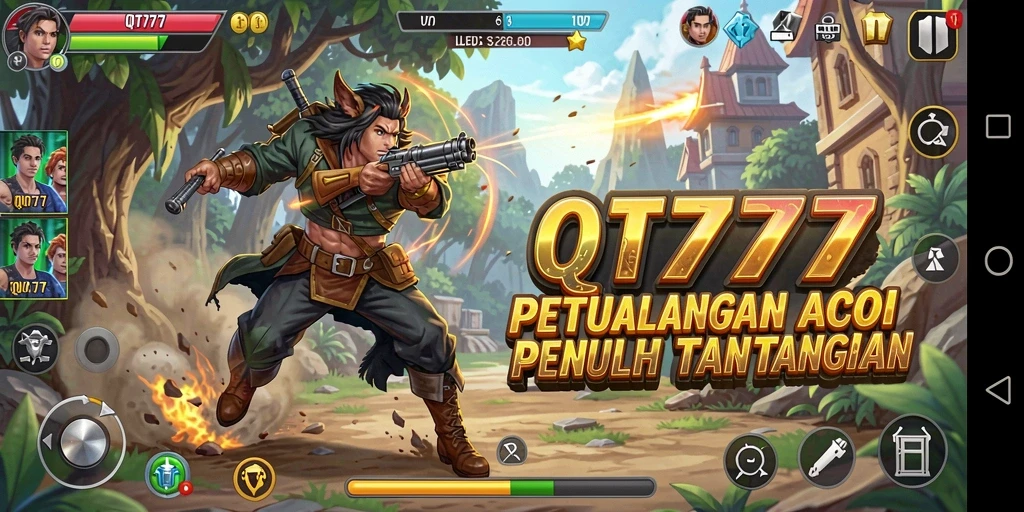Tampilan gameplay QT777 dengan aksi yang seru dan dinamis.