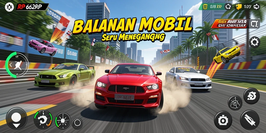 Gameplay RP62RP yang menegangkan di lintasan balap modern.