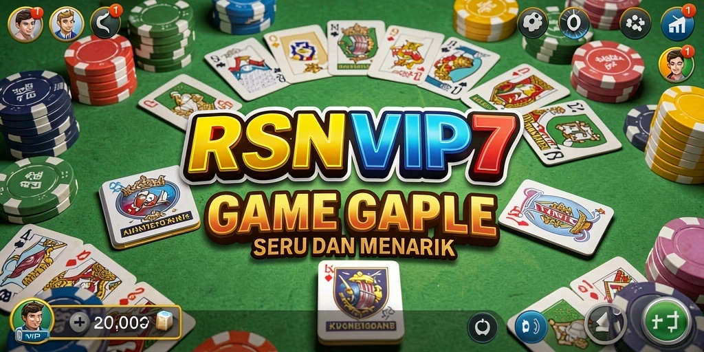 Screenshot permainan RSNVIP7 yang menunjukkan keseruan bermain Gaple.