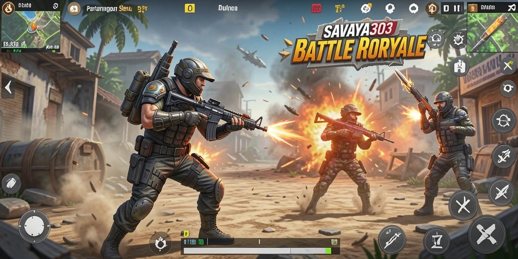 Tampilan gameplay seru dalam pertarungan Battle Royale di SAVAYA303.