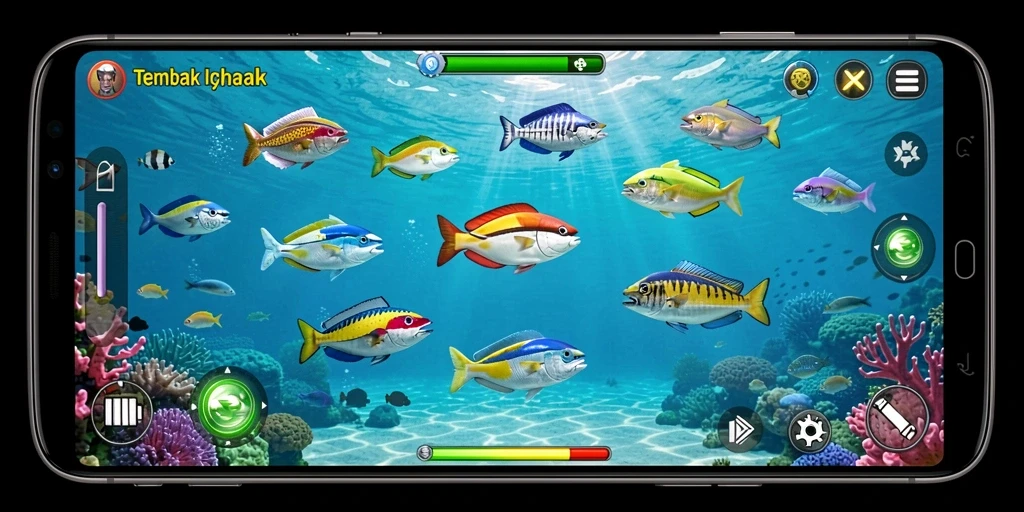 Screenshot gameplay ST789 yang menunjukkan aksi tembak ikan seru.