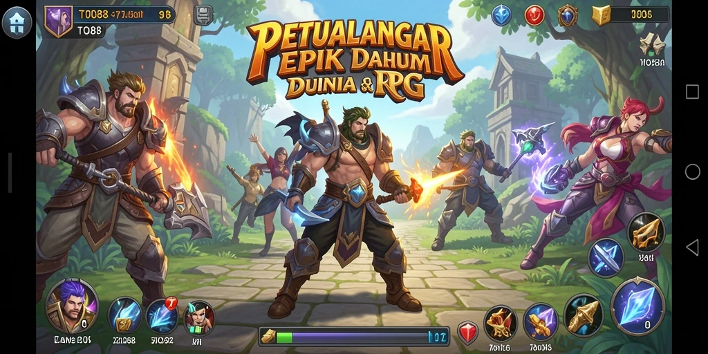 Tangkapan layar TO88 menampilkan aksi pertempuran mendebarkan di dunia RPG.