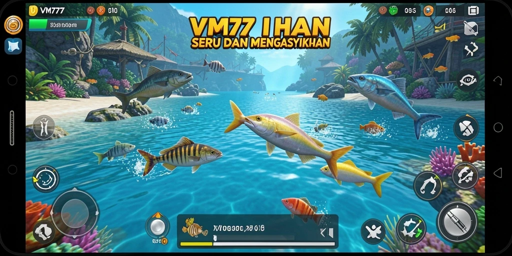 Tampilan gameplay VM777 yang seru saat menembak ikan.